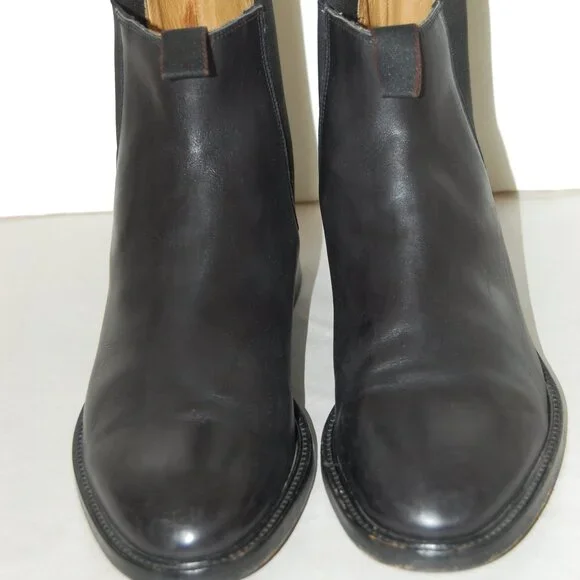 US 10.5 🔥 Polo Ralph Lauren Men's Black Leather Riding Biker Ankle Boots $1200